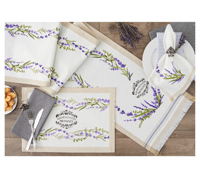 Design Imports Lavender Garland Embellished Table Runner — View 2