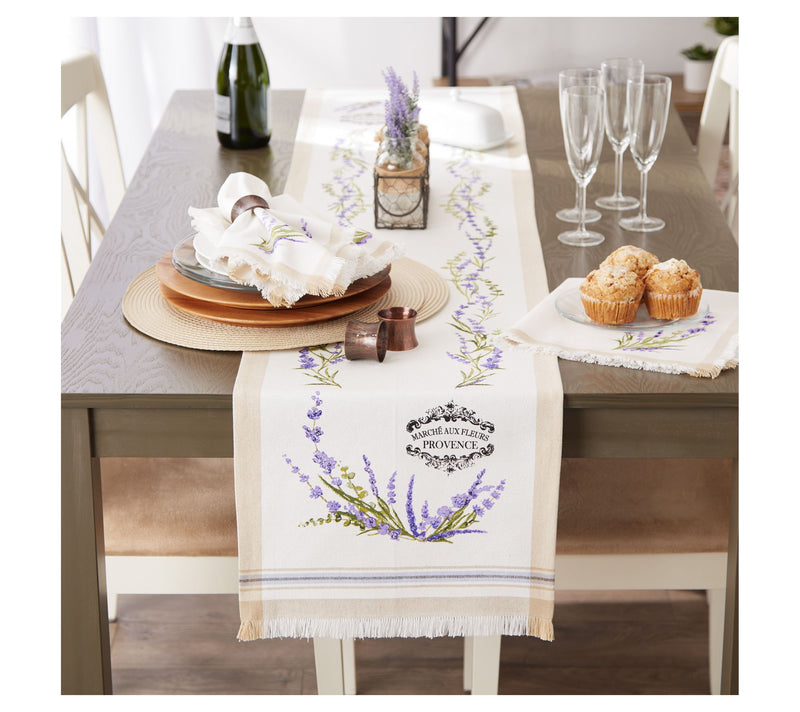 Design Imports Lavender Garland Embellished Table Runner — View 3