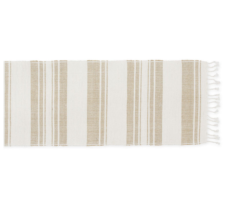 Design Imports Coastal Sands Stripe Cotton JuteTable Runner — View 3