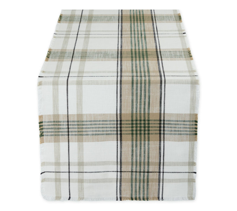 Design Imports Green House Plaid Table Runner — View 3