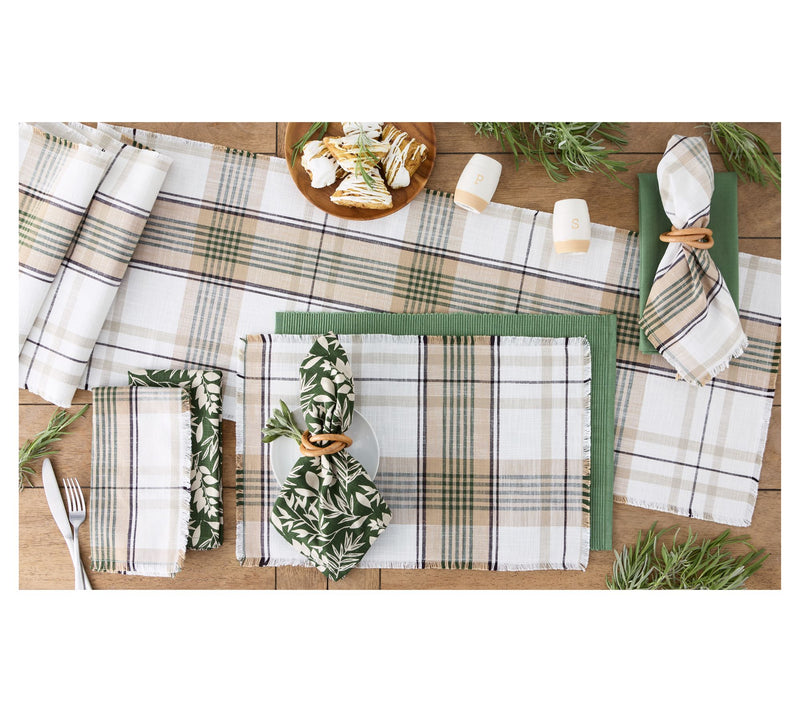 Design Imports Green House Plaid Table Runner — View 4
