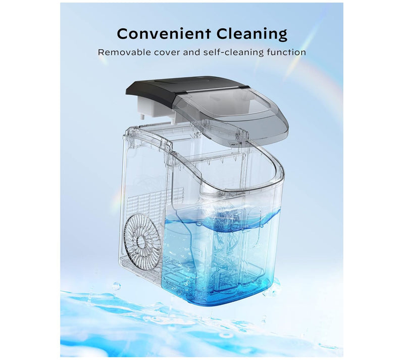 Silonn 33-lb Nugget Ice Maker Self-Cleaning w/Cooler Bag — View 3