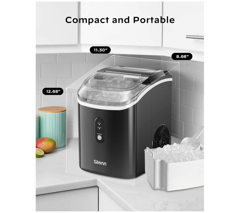 Silonn 33-lb Nugget Ice Maker Self-Cleaning w/Cooler Bag — View 6