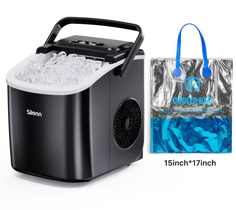 Silonn 26-lb Countertop Self-Cleaning Ice Makerw/ Cooler Bag — View 3