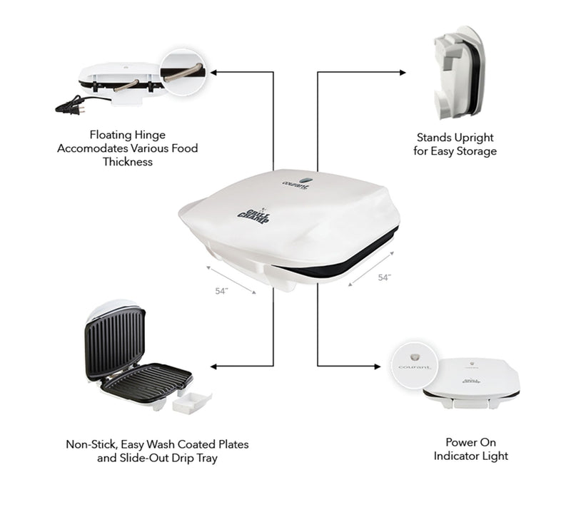 Courant Grill Champ 4-Servings Contact Grill and Panini Press — View 5
