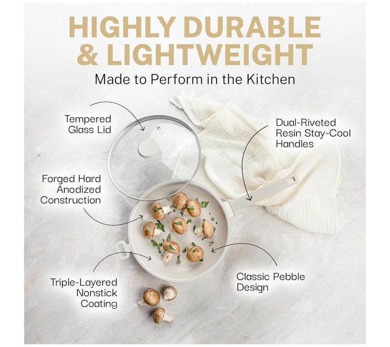 Granitestone Desert Beige 4 QT Nonstick Jumbo Cooker with Lid — View 3