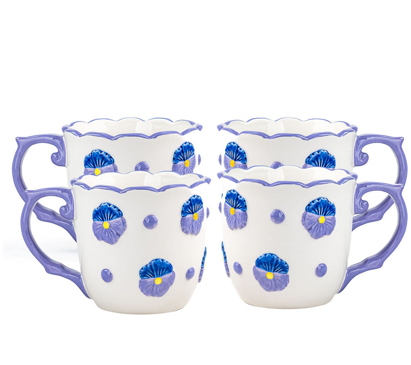 10 Strawberry Street Scroll Handle Set of 4 Mugs — Main view
