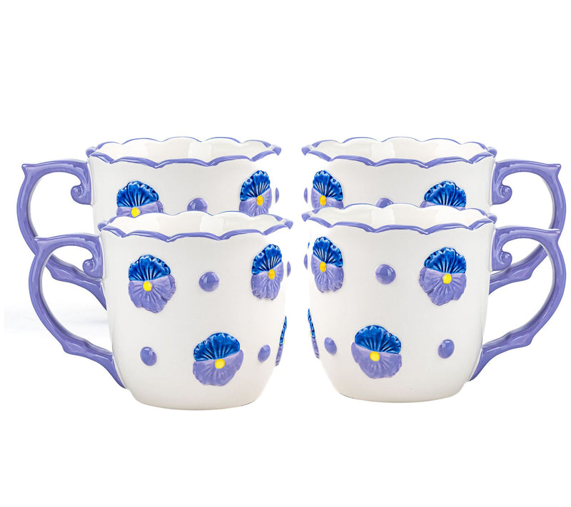10 Strawberry Street Scroll Handle Set of 4 Mugs — View 11