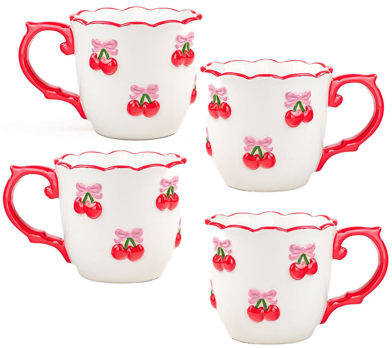 10 Strawberry Street Scroll Handle Set of 4 Mugs — View 12