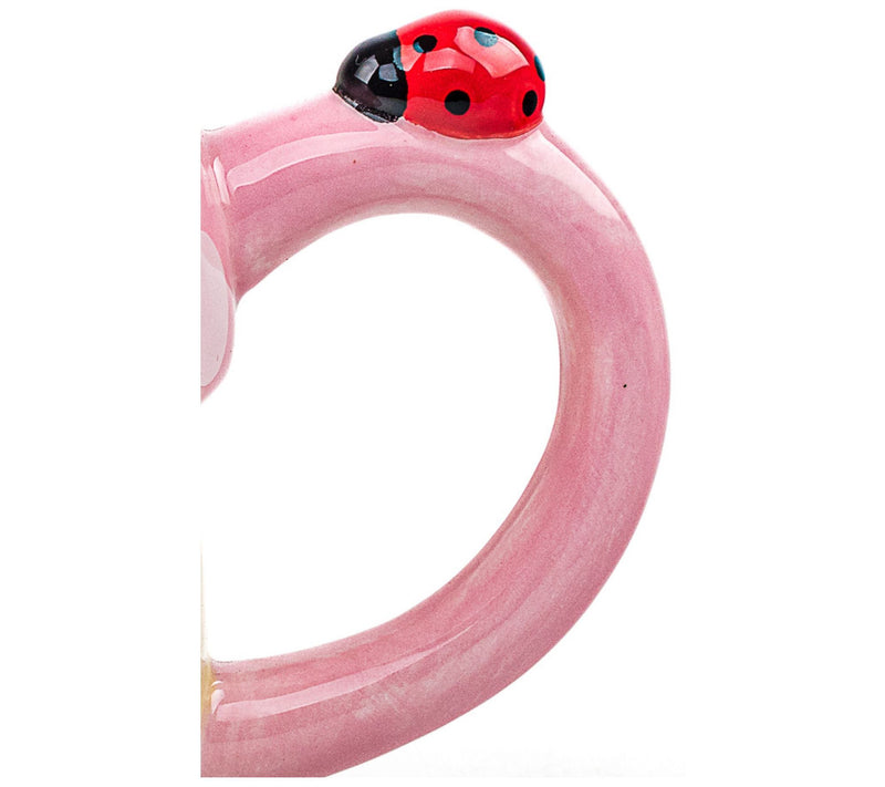 10 Strawberry Street Pink Mushroom with LadybugMug, Set of 4 — View 4
