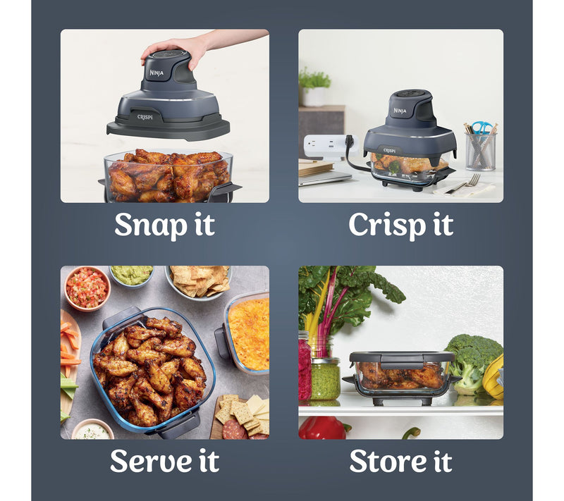 Ninja Crispi 4- in-1 Portable G lass Air Fryer Cooking System — View 7