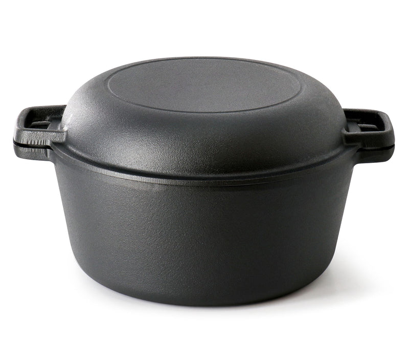 MegaChef 5 Quart Pre-Seasoned 2-in-1 Cast IronDutch Oven and — View 4