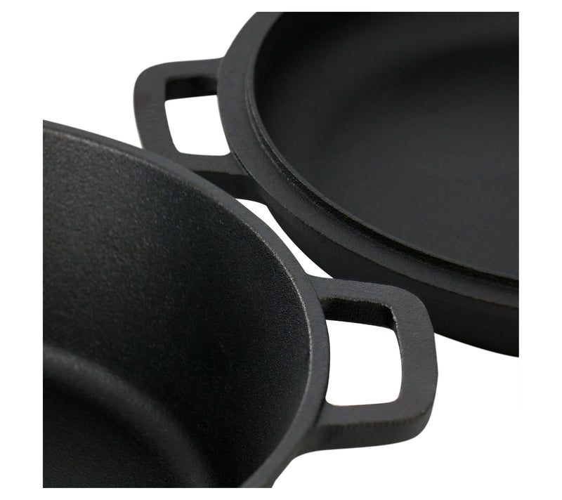 MegaChef 5 Quart Pre-Seasoned 2-in-1 Cast IronDutch Oven and — View 6
