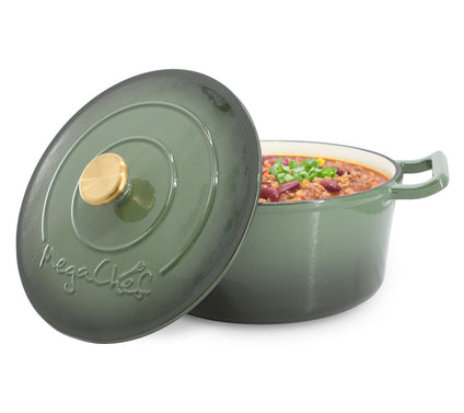 MegaChef 5.3 Qt. Cast Iron Casserole w/ Self Basting Lid