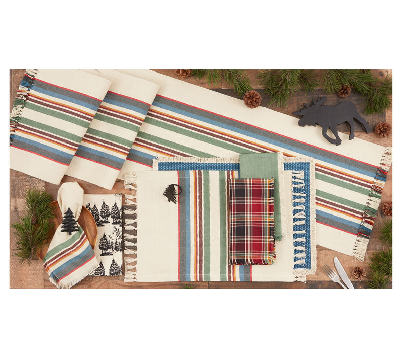 Design Imports Canyon Creek Stripe Fringe TableRunner 14x74 — View 2