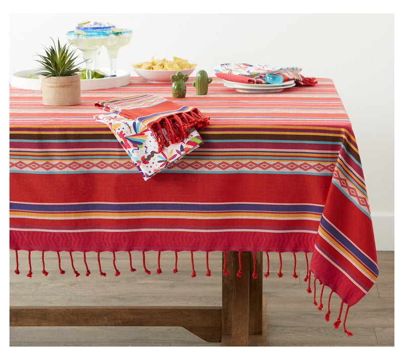 Design Imports Baja Stripe Jacquard Tablecloth- 60 X 84 — View 2