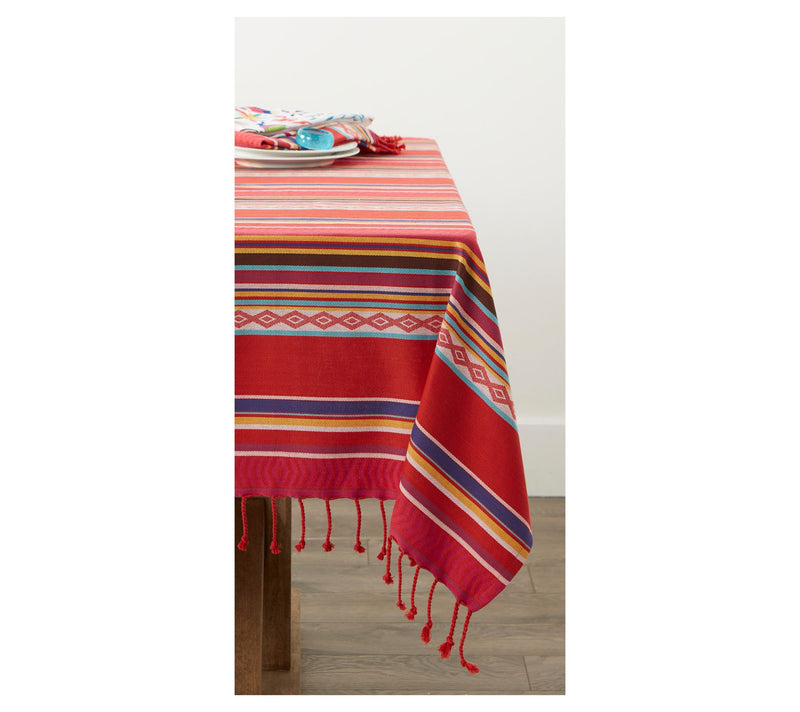 Design Imports Baja Stripe Jacquard Tablecloth-  52 X 52 — View 2
