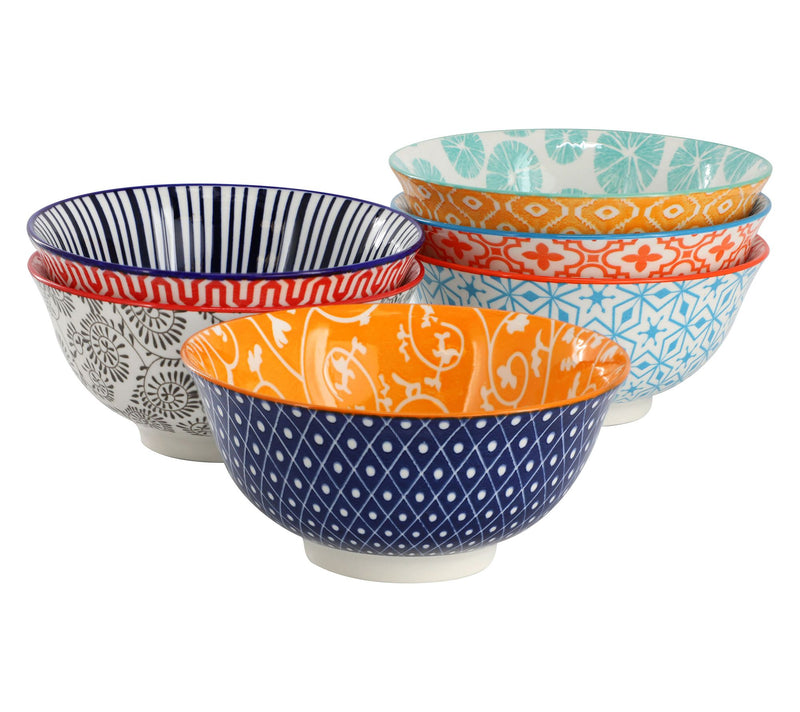 Elama Roxey 6 Piece Assorted Design 20oz Porcelain Footed Bowl — View 7