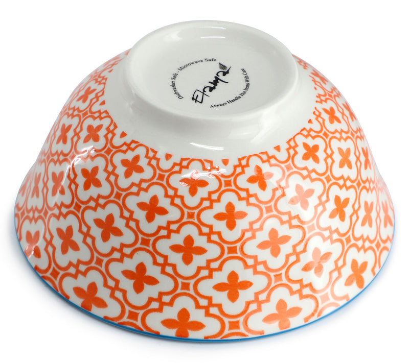 Elama Roxey 6 Piece Assorted Design 20oz Porcelain Footed Bowl — View 5