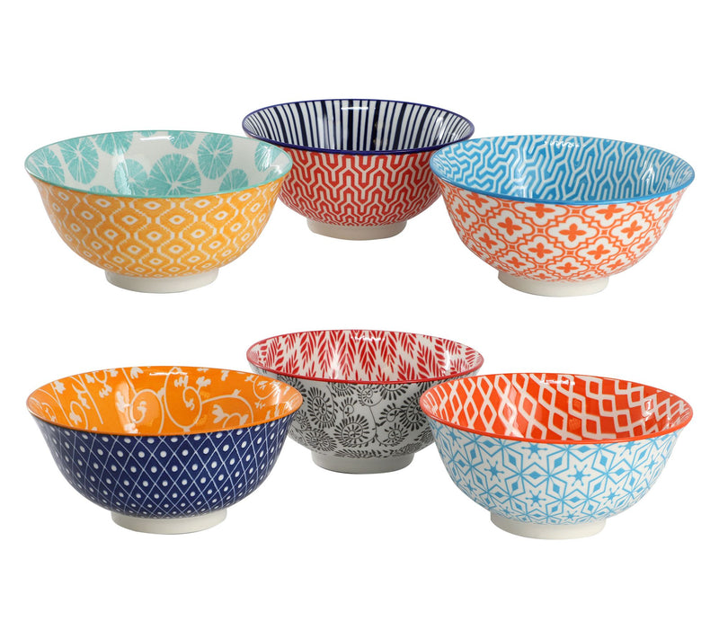 Elama Roxey 6 Piece Assorted Design 20oz Porcelain Footed Bowl — View 3