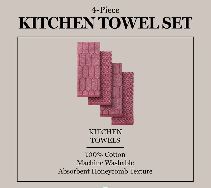 MARTHA STEWART Honeycomb Chambray Kitchen Towel4-Pack Set — View 6