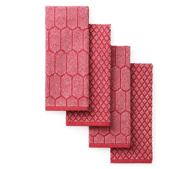 MARTHA STEWART Honeycomb Chambray Kitchen Towel4-Pack Set — Main view