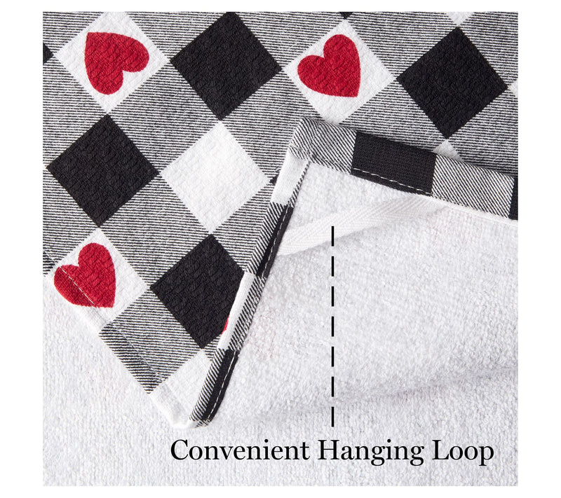 MARTHA STEWART Love Check Decorative Kitchen Towel 3-Pack Set — View 5