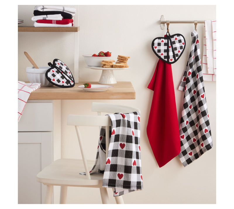 MARTHA STEWART Love Check Decorative Kitchen Towel 3-Pack Set — View 2