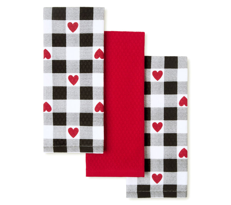 MARTHA STEWART Love Check Decorative Kitchen Towel 3-Pack Set — View 8