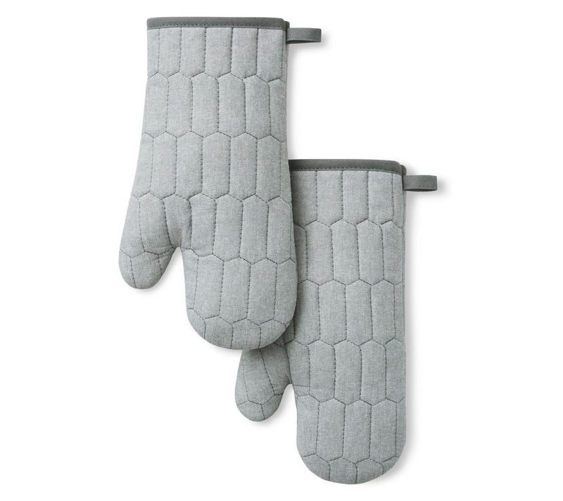 MARTHA STEWART Honeycomb Quilted Chambray OvenMitt 2-Pack Set — View 12