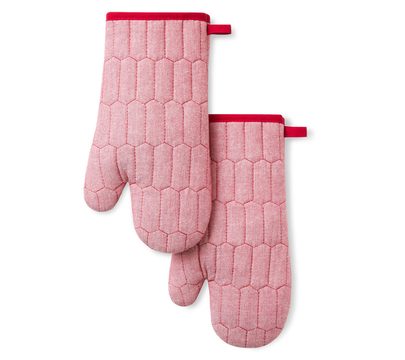 MARTHA STEWART Honeycomb Quilted Chambray OvenMitt 2-Pack Set — View 14