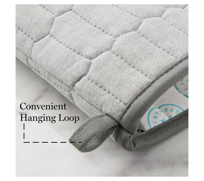 MARTHA STEWART Honeycomb Quilted Chambray OvenMitt 2-Pack Set — View 6