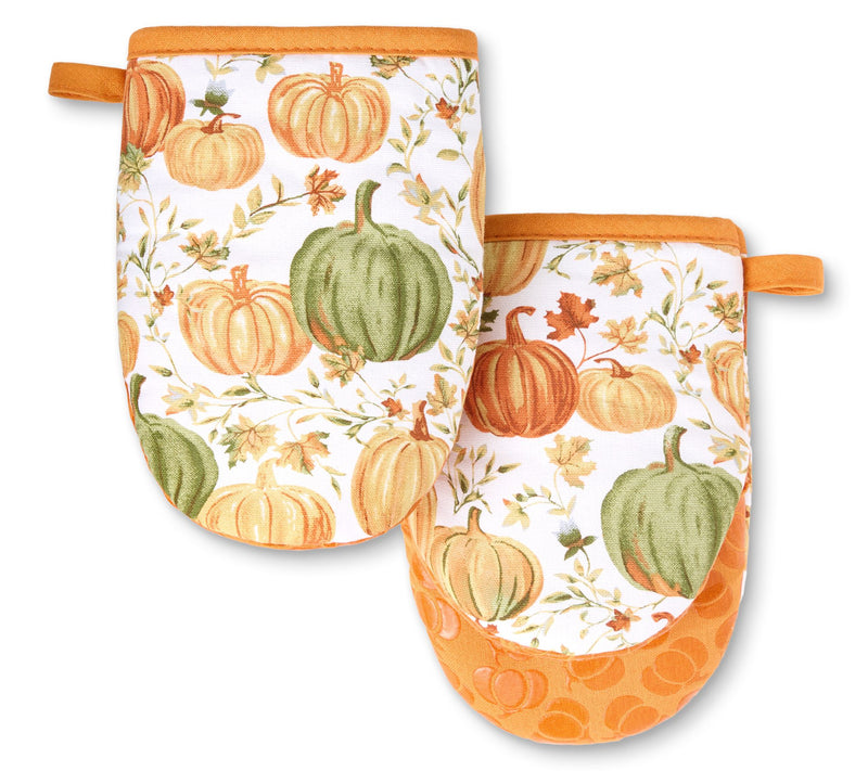 MARTHA STEWART Autumn Pumpkins Mini Oven Mitt 2-Pack Set — Main view