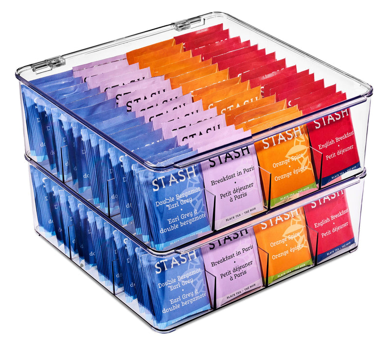 Sorbus Set of 2 Tea Bag Organizer with 12 Slotsand Lid — View 8