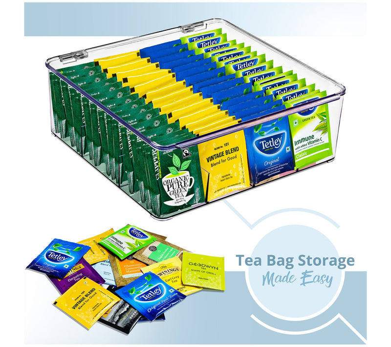 Sorbus Set of 2 Tea Bag Organizer with 12 Slotsand Lid — View 6