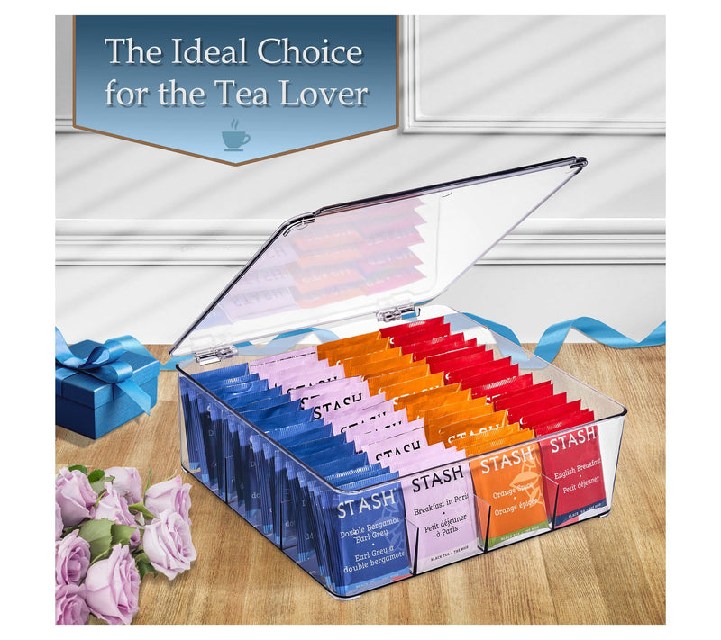 Sorbus Set of 2 Tea Bag Organizer with 12 Slotsand Lid — View 5