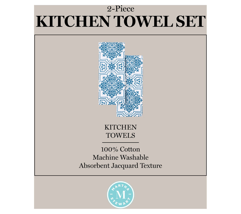 MARTHA STEWART Strie Medallion Kitchen Towel 2-Pack Set — View 5