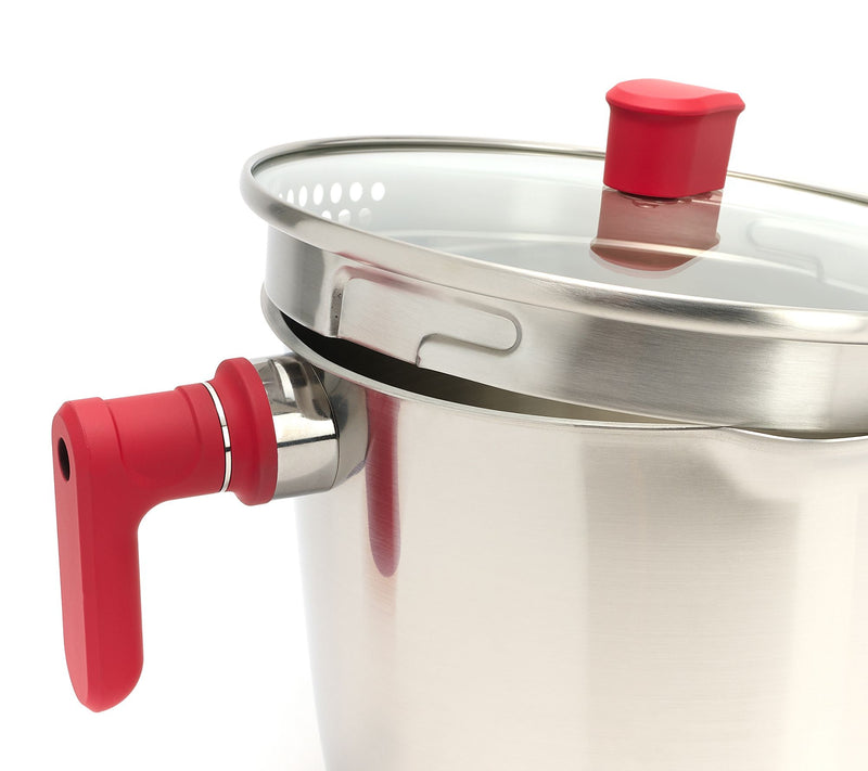 Kuhn Rikon 6-qt Straining Stockpot with Twist Handle — View 3