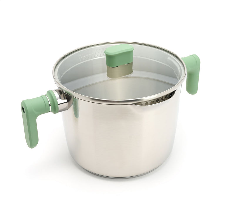 Kuhn Rikon 6-qt Straining Stockpot with Twist Handle — View 8