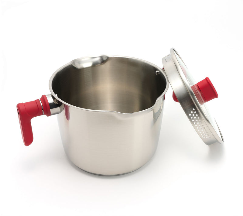 Kuhn Rikon 6-qt Straining Stockpot with Twist Handle — View 2