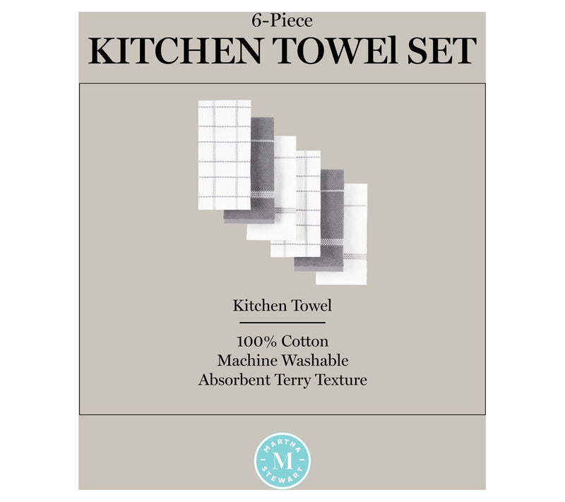 Martha Stewart Modern Waffle Kitchen Towel 6-Pack Set — View 8
