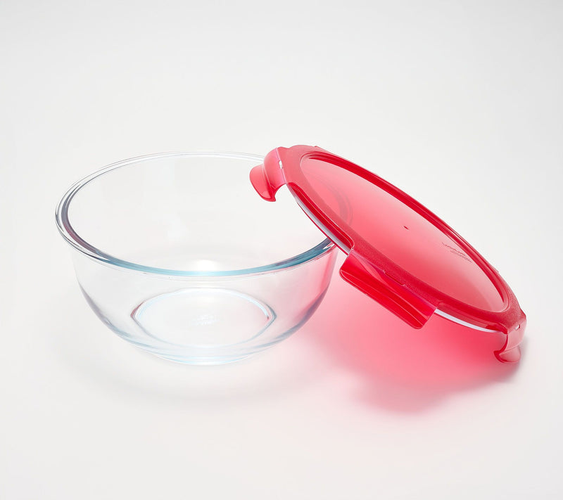 LocknLock 2-Piece Glass Mixing Bowls w/ Locking Lids — View 3