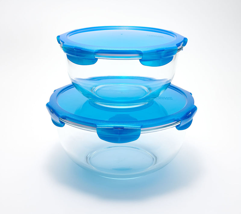 LocknLock 2-Piece Glass Mixing Bowls w/ Locking Lids — View 15