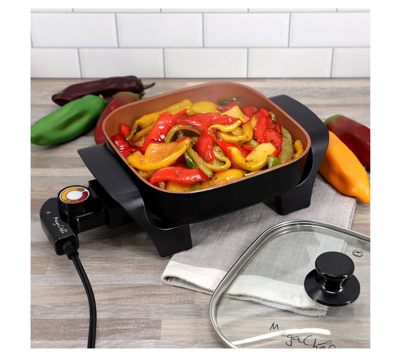 MegaChef 8" Copper Coated Electric Skillet — View 8