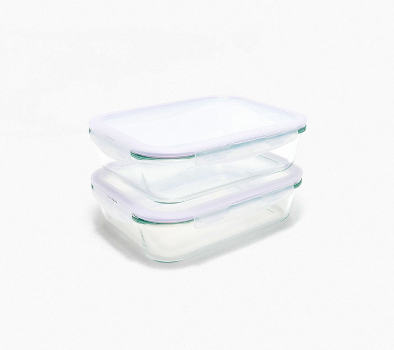LocknLock Set of (2) 6-Cup Glass Rectangle Storage Set — View 8