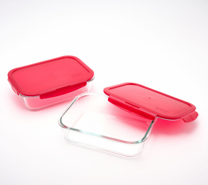 LocknLock Set of (2) 6-Cup Glass Rectangle Storage Set — View 10