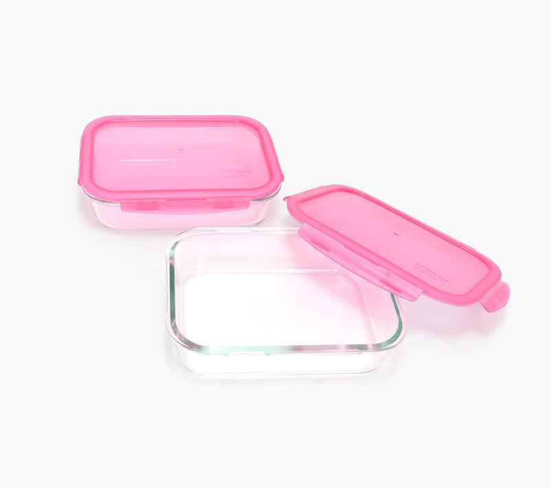 LocknLock Set of (2) 6-Cup Glass Rectangle Storage Set — View 3