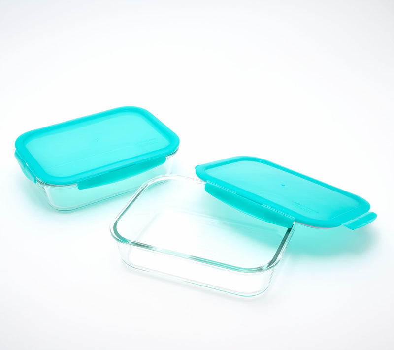 LocknLock Set of (2) 6-Cup Glass Rectangle Storage Set — View 12