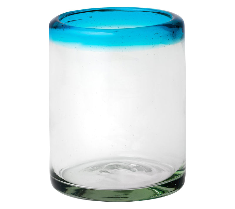 10 Strawberry Street Aqua Rim Mexican Glass, DOF — Main view