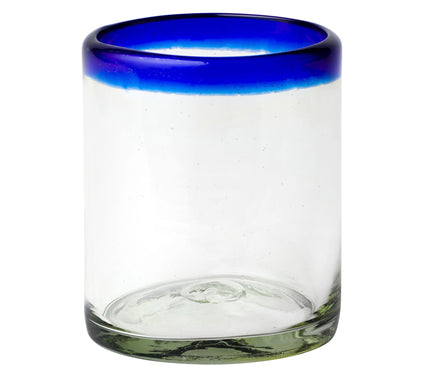 10 Strawberry Street Cobalt Rim Mexican Glass,DOF